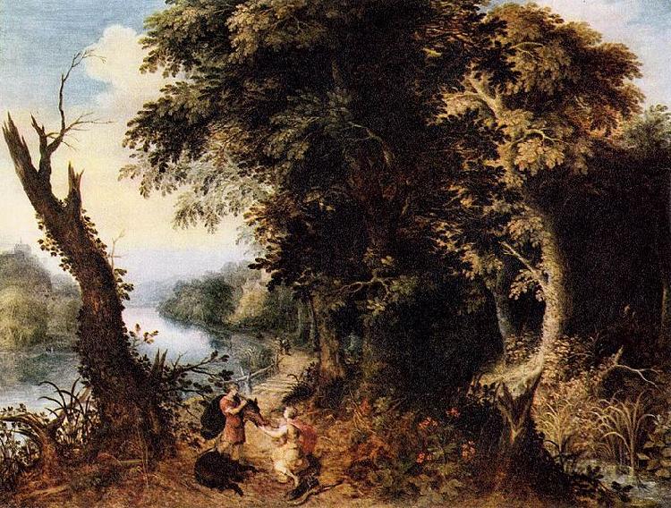 Abraham Govaerts Landscape with Diana Receiving the Head of a Boar oil painting image